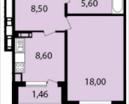 1-комнатная квартира площадью 36.84 кв.м, Широкая улица, 17 | цена 2 836 312 руб. | www.metrprice.ru