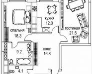 2-комнатная квартира площадью 82 кв.м, Авиационная, 77к2, корп.2 | цена 30 161 696 руб. | www.metrprice.ru