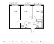 2-комнатная квартира площадью 52.6 кв.м, Заречная ул., 2к1 | цена 12 403 080 руб. | www.metrprice.ru