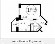 1-комнатная квартира площадью 31 кв.м, улица Просвещения, 11к1 | цена 2 237 200 руб. | www.metrprice.ru