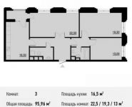 3-комнатная квартира площадью 96 кв.м, Берзарина ул., 28 | цена 18 520 664 руб. | www.metrprice.ru