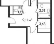 2-комнатная квартира площадью 59 кв.м, улица Фабрициуса, 18к1 | цена 11 820 600 руб. | www.metrprice.ru