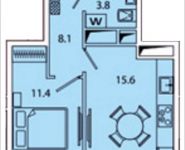 1-комнатная квартира площадью 38.9 кв.м, Рязанский проспект, 2, корп.Б2 | цена 6 697 607 руб. | www.metrprice.ru