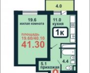 1-комнатная квартира площадью 41 кв.м в Микрорайон "Красная Горка 2" (Подольск), Садовая ул., 3К2 | цена 3 352 000 руб. | www.metrprice.ru