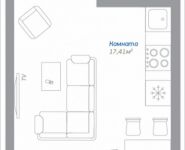 1-комнатная квартира площадью 26.33 кв.м, Новорязанское шоссе, 11, корп.11 | цена 1 927 356 руб. | www.metrprice.ru