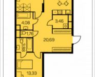 2-комнатная квартира площадью 88.19 кв.м, Новочеремушкинская, 17, корп.2 | цена 17 981 941 руб. | www.metrprice.ru