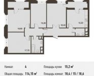 4-комнатная квартира площадью 114.2 кв.м, Берзарина ул, вл.28 | цена 22 007 550 руб. | www.metrprice.ru