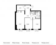 2-комнатная квартира площадью 67.8 кв.м,  | цена 8 644 500 руб. | www.metrprice.ru