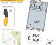 1-комнатная квартира площадью 36 кв.м в ЖК "SHIROKAYA", улица Крупской, 5 | цена 5 781 240 руб. | www.metrprice.ru