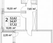 2-комнатная квартира площадью 54 кв.м, Лазоревый пр., 3С7 | цена 12 953 295 руб. | www.metrprice.ru