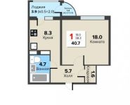 1-комнатная квартира площадью 41.27 кв.м, Ермолинская улица, д.1к6 | цена 3 178 900 руб. | www.metrprice.ru