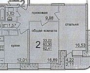 2-комнатная квартира площадью 62.4 кв.м, Горенский б-р, 1 | цена 5 100 000 руб. | www.metrprice.ru