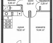 1-комнатная квартира площадью 50.5 кв.м, Автозаводская ул., 23к1 | цена 9 826 580 руб. | www.metrprice.ru