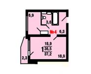 1-комнатная квартира площадью 37 кв.м, Катюшки ул., 55 | цена 2 914 620 руб. | www.metrprice.ru