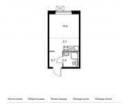 1-комнатная квартира площадью 19.8 кв.м,  | цена 3 112 560 руб. | www.metrprice.ru
