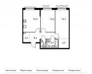 2-комнатная квартира площадью 66.6 кв.м, Институтская 2-я ул, 6к4 | цена 10 642 680 руб. | www.metrprice.ru