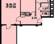 3-комнатная квартира площадью 59 кв.м, Молостовых ул., 11К6 | цена 7 970 000 руб. | www.metrprice.ru