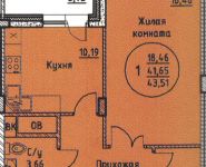 1-комнатная квартира площадью 43 кв.м, Бородинский бул. | цена 3 350 270 руб. | www.metrprice.ru