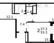 2-комнатная квартира площадью 55 кв.м, Колпакова ул., 44 | цена 4 473 770 руб. | www.metrprice.ru