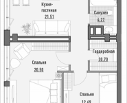 2-комнатная квартира площадью 68.89 кв.м, 1-я Ямская, 2 | цена 17 360 000 руб. | www.metrprice.ru