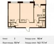 2-комнатная квартира площадью 53.9 кв.м, улица Чистяковой, 8 | цена 4 643 485 руб. | www.metrprice.ru