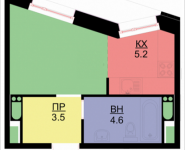 1-комнатная квартира площадью 24.2 кв.м, Некрасова, 6 | цена 2 081 200 руб. | www.metrprice.ru