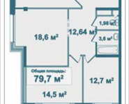 3-комнатная квартира площадью 79.7 кв.м, Парусная, 2 | цена 7 317 834 руб. | www.metrprice.ru