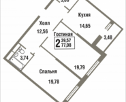 2-комнатная квартира площадью 77.08 кв.м, Татьянин Парк, 14 | цена 8 290 878 руб. | www.metrprice.ru