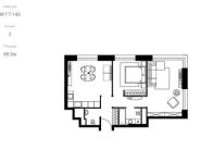 2-комнатная квартира площадью 68.2 кв.м, Амурская ул | цена 10 131 536 руб. | www.metrprice.ru