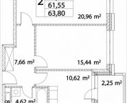 2-комнатная квартира площадью 61.55 кв.м, Лазоревый пр., 3 | цена 13 987 853 руб. | www.metrprice.ru