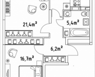 2-комнатная квартира площадью 64.3 кв.м, Строителей, корп.5 | цена 2 764 900 руб. | www.metrprice.ru