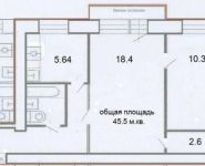 2-комнатная квартира площадью 46 кв.м, Бобруйская улица, 6к1 | цена 7 050 000 руб. | www.metrprice.ru