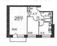 2-комнатная квартира площадью 43 кв.м, Балаклавский просп., 36К4 | цена 6 100 000 руб. | www.metrprice.ru