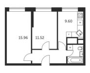 2-комнатная квартира площадью 46.7 кв.м,  | цена 5 370 581 руб. | www.metrprice.ru