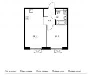 1-комнатная квартира площадью 39.6 кв.м,  | цена 4 542 120 руб. | www.metrprice.ru