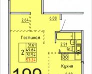 2-комнатная квартира площадью 53 кв.м,  | цена 4 046 240 руб. | www.metrprice.ru