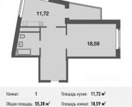 1-комнатная квартира площадью 55 кв.м, Силикатная ул., 47К4 | цена 3 511 350 руб. | www.metrprice.ru