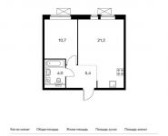 1-комнатная квартира площадью 41.2 кв.м,  | цена 3 811 000 руб. | www.metrprice.ru