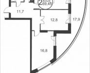 2-комнатная квартира площадью 69.45 кв.м, Народного Ополчения, 18 | цена 7 639 500 руб. | www.metrprice.ru