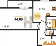 1-комнатная квартира площадью 44 кв.м,  | цена 4 518 800 руб. | www.metrprice.ru