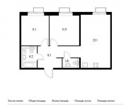 2-комнатная квартира площадью 59.8 кв.м, Сосенское п, Александры Монаховой ул, 96к2 | цена 6 147 440 руб. | www.metrprice.ru