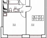 1-комнатная квартира площадью 37 кв.м, 1-й Грайвороновский пр, 1 стр 1 | цена 4 773 000 руб. | www.metrprice.ru