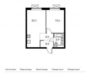 1-комнатная квартира площадью 43.4 кв.м,  | цена 6 740 020 руб. | www.metrprice.ru