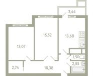 2-комнатная квартира площадью 60.4 кв.м, Березовая ул., 20 | цена 4 315 193 руб. | www.metrprice.ru