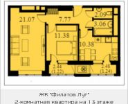 2-комнатная квартира площадью 58.21 кв.м, Московская, 2 | цена 4 808 241 руб. | www.metrprice.ru