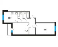 2-комнатная квартира площадью 60.5 кв.м, Нововатутинский проспект, 8 | цена 5 893 305 руб. | www.metrprice.ru