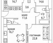 3-комнатная квартира площадью 97 кв.м, Золоторожский Вал, 11, стр. 9, корп.1 | цена 16 540 830 руб. | www.metrprice.ru