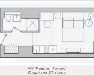 1-комнатная квартира площадью 18.73 кв.м, Железнодорожный тупик, 7 | цена 1 947 920 руб. | www.metrprice.ru