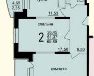 2-комнатная квартира площадью 67 кв.м, Горенский бульвар, 3 | цена 5 249 000 руб. | www.metrprice.ru