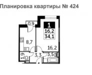 1-комнатная квартира площадью 34.1 кв.м, Нововладыкинский проезд, 1к4 | цена 6 099 978 руб. | www.metrprice.ru
